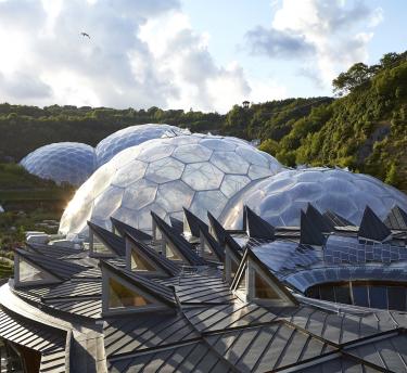 Roof of Biomes and Core at Eden Project, Cornwall
